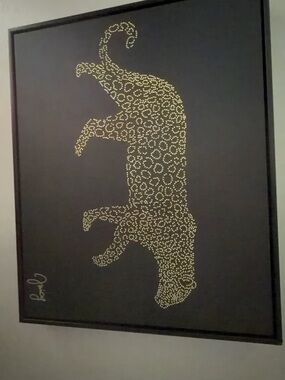 Juicy Couture Gold Leopard Dot Silhouette on Black